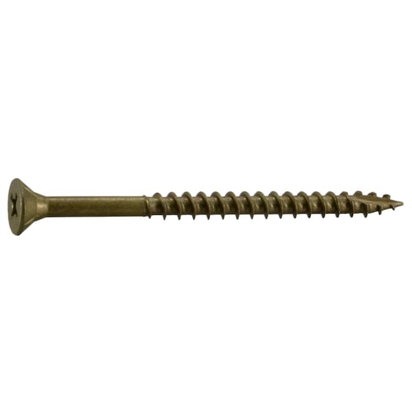 Buildright Deck Screw, #8 x 2-1/2 in, Steel, Flat Head